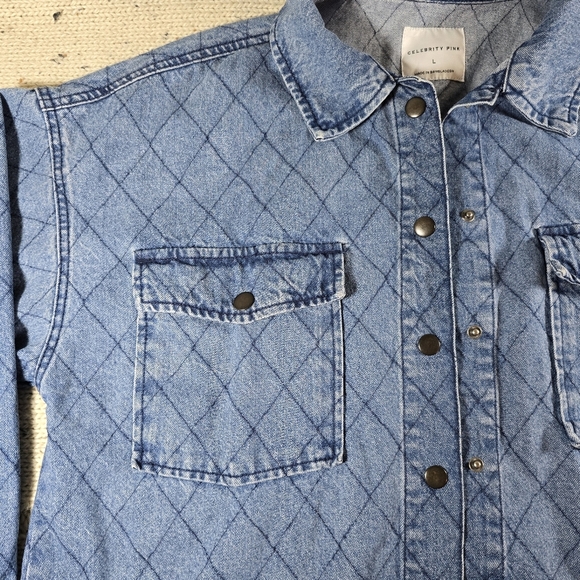 Blue Quilted Denim Jacket - Picture 2 of 7